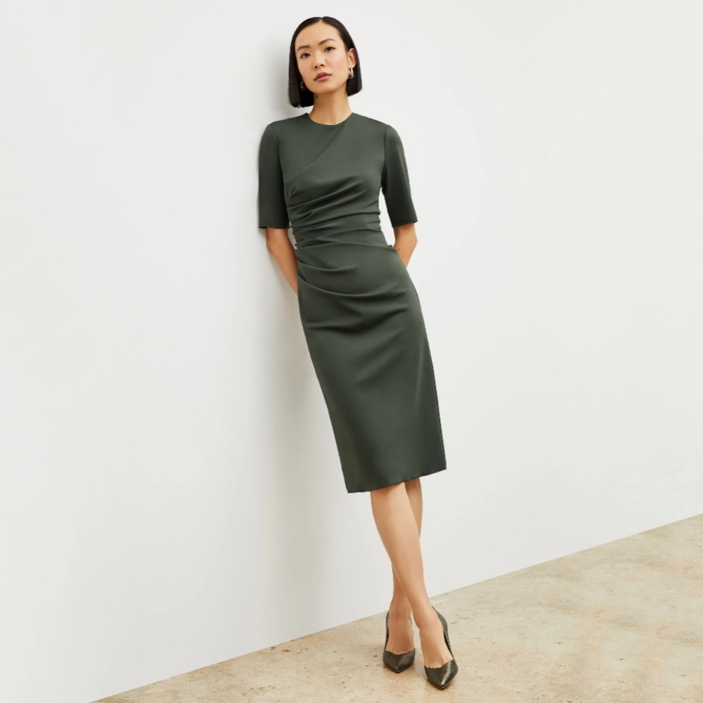 M.M. LaFleur | The Ciela Dress Stretch Crepe - Dark Aloe (Green) (8)
